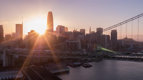 San Francisco At Sunset Aerial