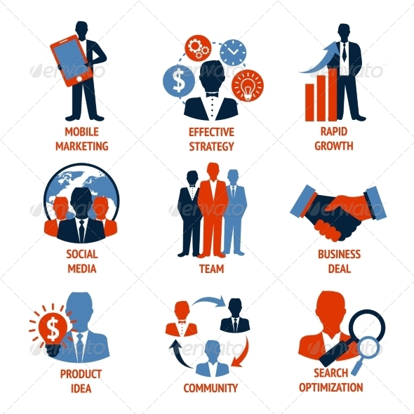 Business and Management Icons Set