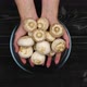 Female Hands Stack Peeled Mushrooms in A Transparent Glass Bowl - VideoHive Item for Sale