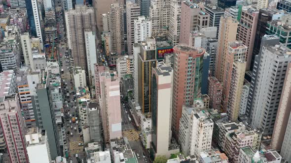 Top view of Hong Kong city