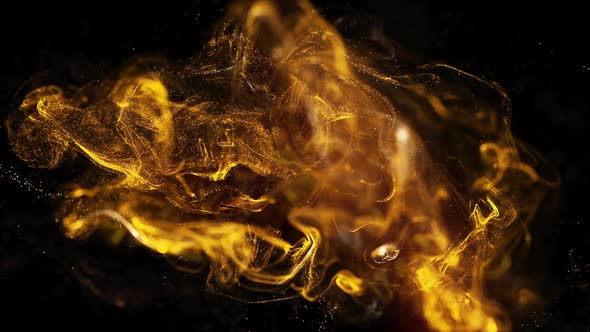 Golden Fluid Particles Background Loop