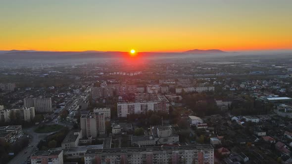 View of the City From the Mountain of the Uzhhorod Castle Ukraine