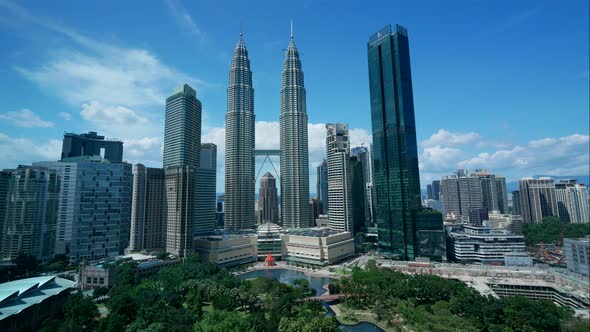 Petronas twin tower in the city at Malaysia