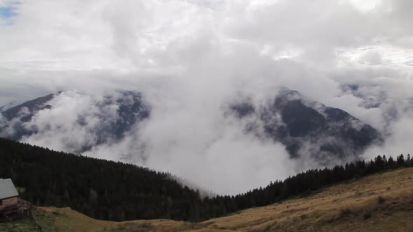 Time lapse fog image in highland