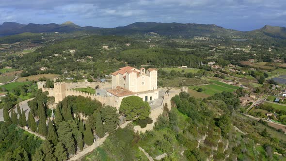 Arta with church Transfiguracion del Senyor and Monastery Santuari de Sant Salvador