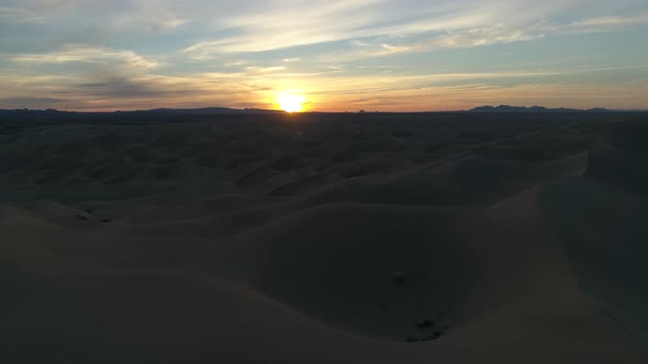 Aerial view of Yuma Desert at sunrise alt