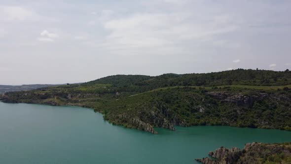 Aerial View Of Cinca River In Spain