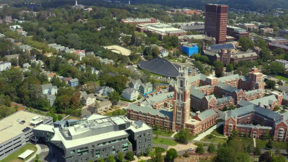 Aerial of New Haven with Yale and Ingalls rink