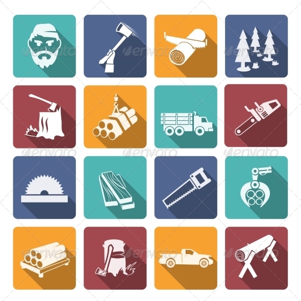 Lumberjack Woodcutter Icons