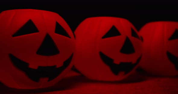 Halloween Pumpkin heads with red lights