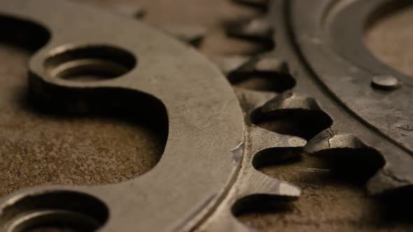 Cinematic, rotating shot of gears - GEARS 049