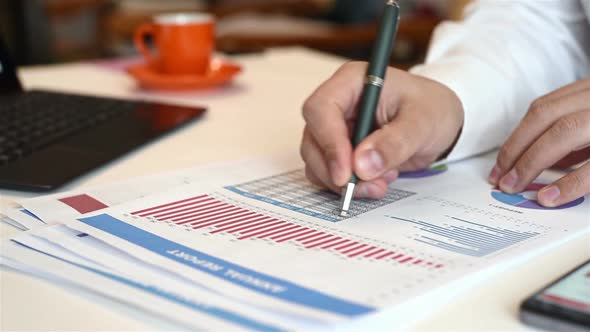 Businessman Working With Financial Report