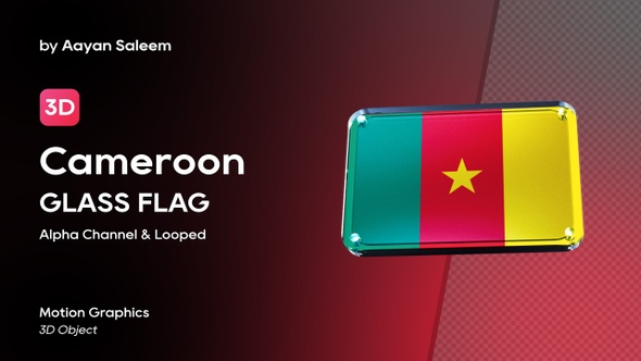 Cameroon Flag 3D Glass Badge