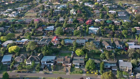 Houses in Suburban Australia Aerial View of Typical Streets and Housing