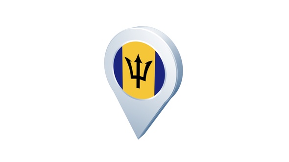 Barbados Flag Pin Icon