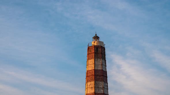 Time lapse video of an old lighthouse