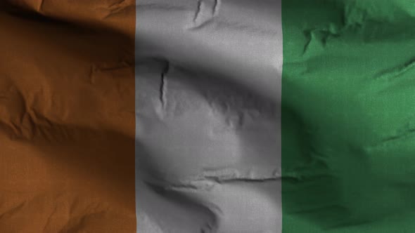 Cote D'lvoire Flag Textured Waving Background 4K