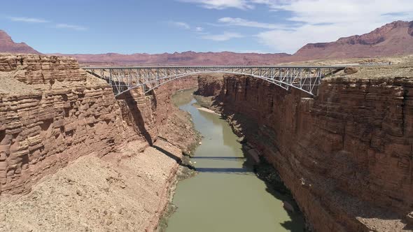 Aerial view of the bridges and Marble Canyon