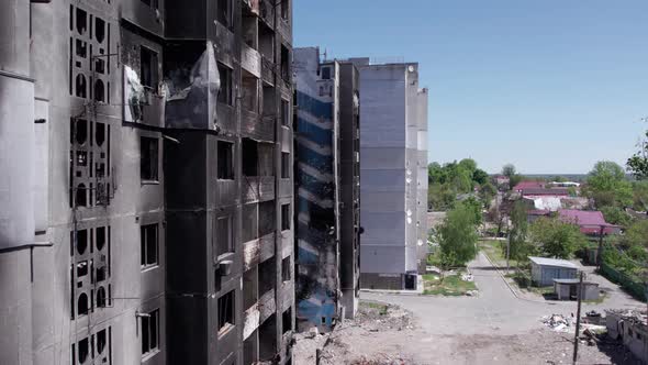 Residential Building Destroyed By the War in Ukraine Borodyanka Bucha District