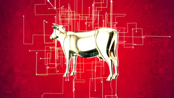 Abstract animation of an agriculture concept on the grid