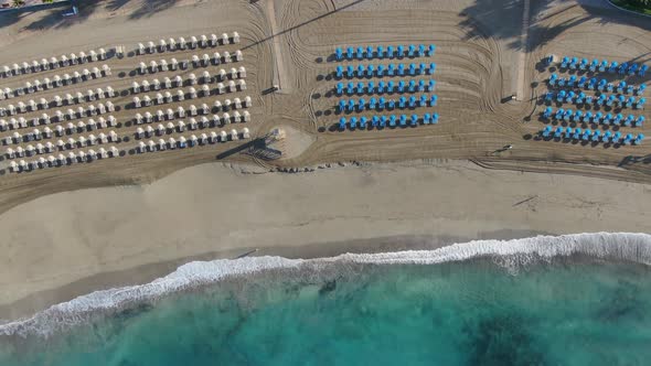 Aerial shot of Playa de las Vistas in Costa Adeje, Tenerife, Canary Islands