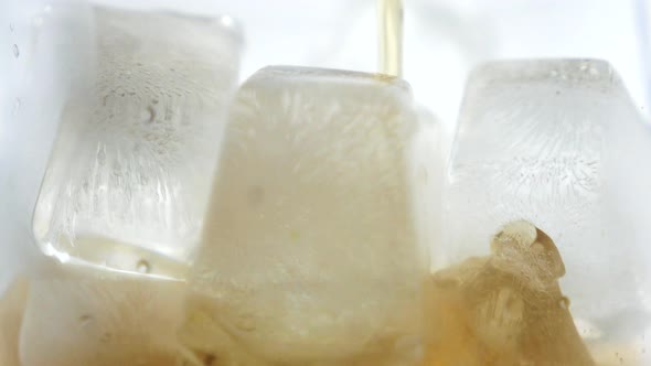 Whisky with ice in a glass