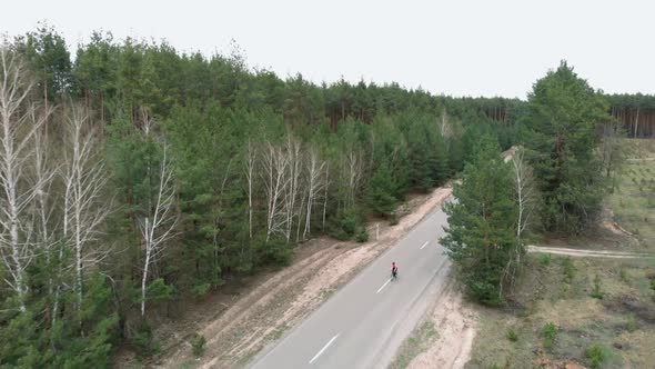 Cycling on forest road