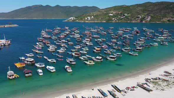 Stunning caribbean water of Coast city of Lakes Region of Rio de Janeiro Brazil