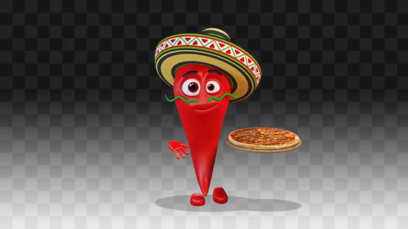 Chili Pepper Dancing With Pizza