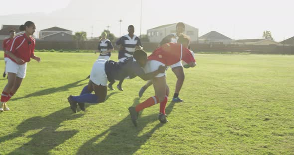 Young adult female rugby match