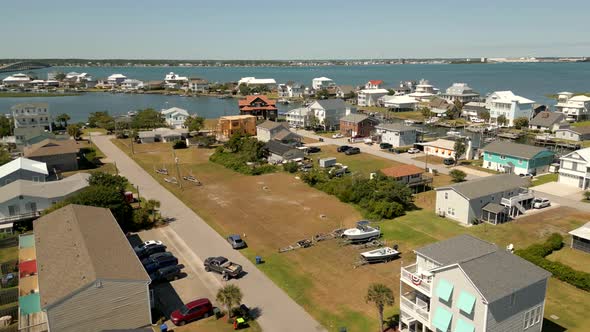 Aerial Neighborhood Video Waterfront Homes On Stilts In Flood Zone Atlantic Beach Nc