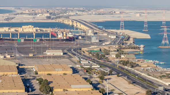 New Sheikh Khalifa Bridge in Abu Dhabi Timelapse United Arab Emirates