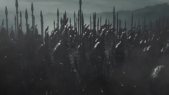 Elvish Warriors Standing In A Battle Formation Preparing For War