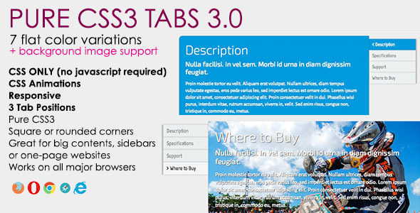 Pure CSS3 Tabs 