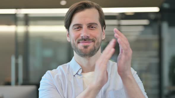 Excited Man Clapping Applauding