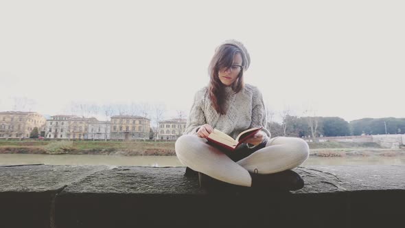 Beautiful Old Fashioned Female Student Outdoor