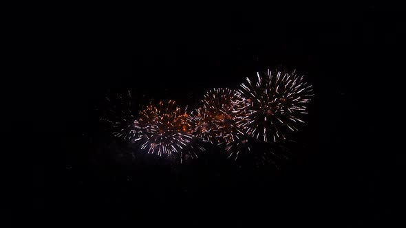 Real Abstract Fireworks Display Celebration  High Quality Hdr Footage