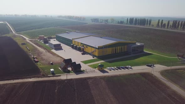 Fruit Orchard Farm Showing Different Buildings to Warehouse Apples