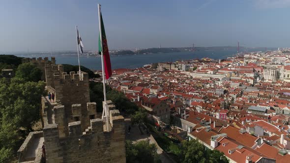 Lisbon City View from São Jorge Medieval Castle