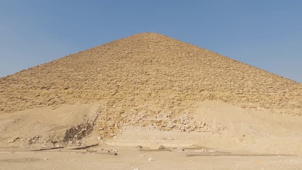 Mesmerizing view of red or north Pyramid at Dahshur necropolis in Cairo, Egypt on bright sunny day.