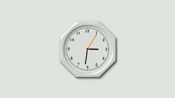 White Color Counting Down Clock isolated