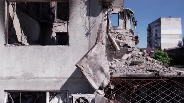 Residential Building Destroyed By the War in Ukraine Borodyanka Bucha District