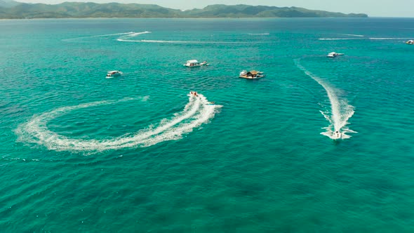 Sea Attraction on the Beach resort.Boracay Island Philippines.