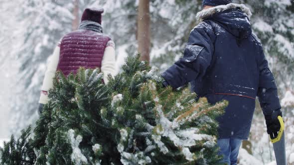 Family preparing for Christmas time