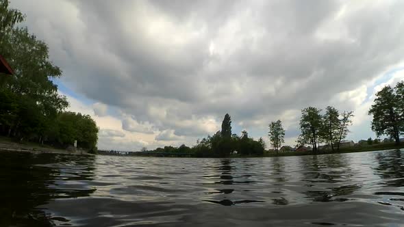 Timelapse Fast Video Timelapse Landscape Pier River Sky Clouds Trees