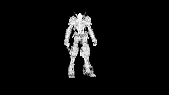 Space combat robot wireframe