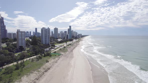 Surfers Paradise And Main Beach In Gold Coast, Queensland, Australia - aerial drone shot