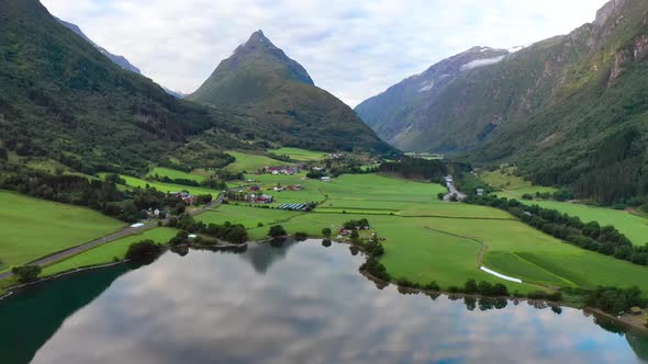 Aerial Footage Beautiful Nature Norway