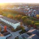 Colorful Fall Trees In Neighborhood Suburbs Sunset Drone Footage - VideoHive Item for Sale