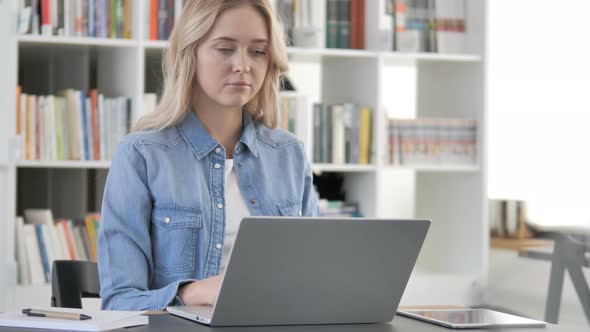 Young Woman Working On Laptop